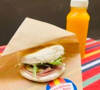Premium Madeira Bites gourmet snack with bolo do caco sandwich and fresh orange juice delivered Funchal